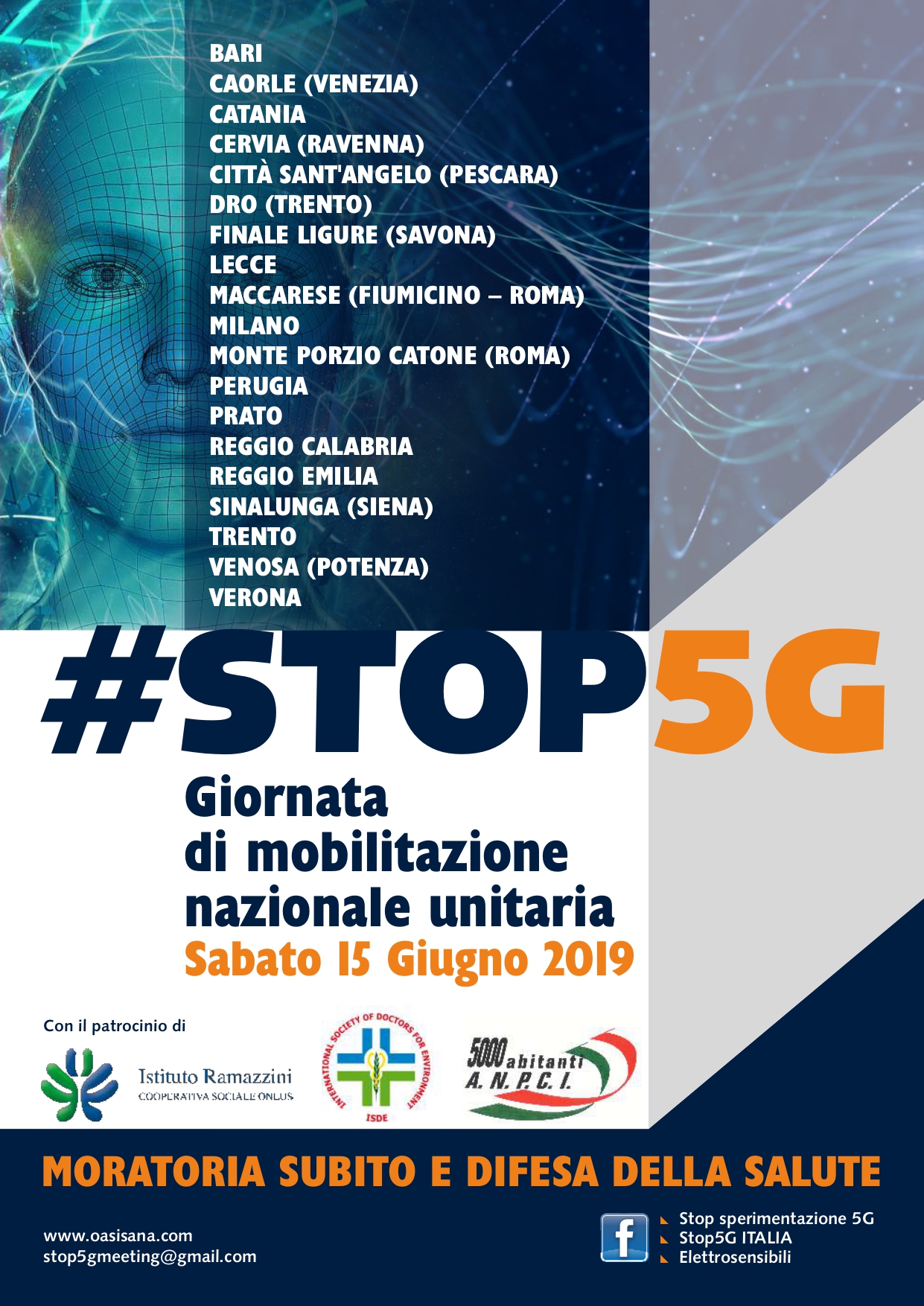 Sabato 15 Giugno: Giornata di mobilitazione nazionale promossa dall’alleanza italiana Stop 5G