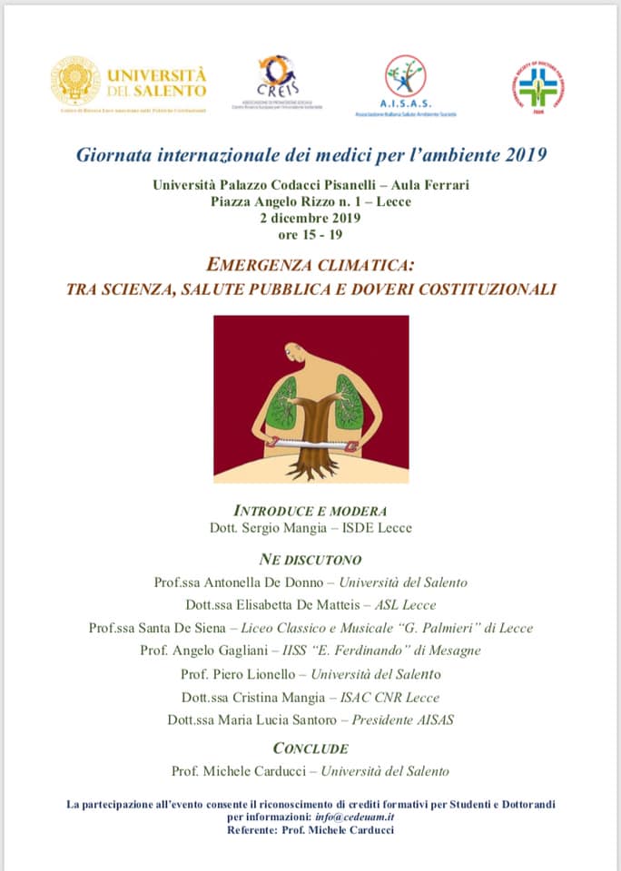 Giornata internazionale dei medici per l’ambiente: l’incontro di Lecce