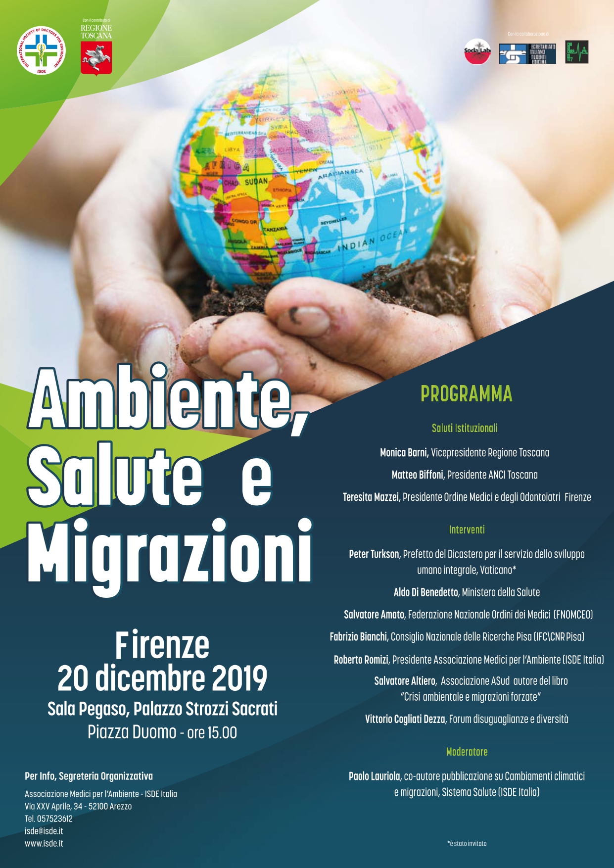 Clima, salute e migrazioni, venerdì incontro promosso da Medici per l’ambiente e Regione Toscana